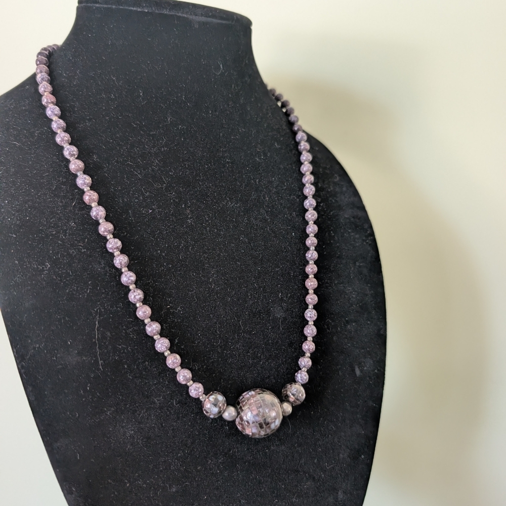 Vintage Purple Beaded Necklace